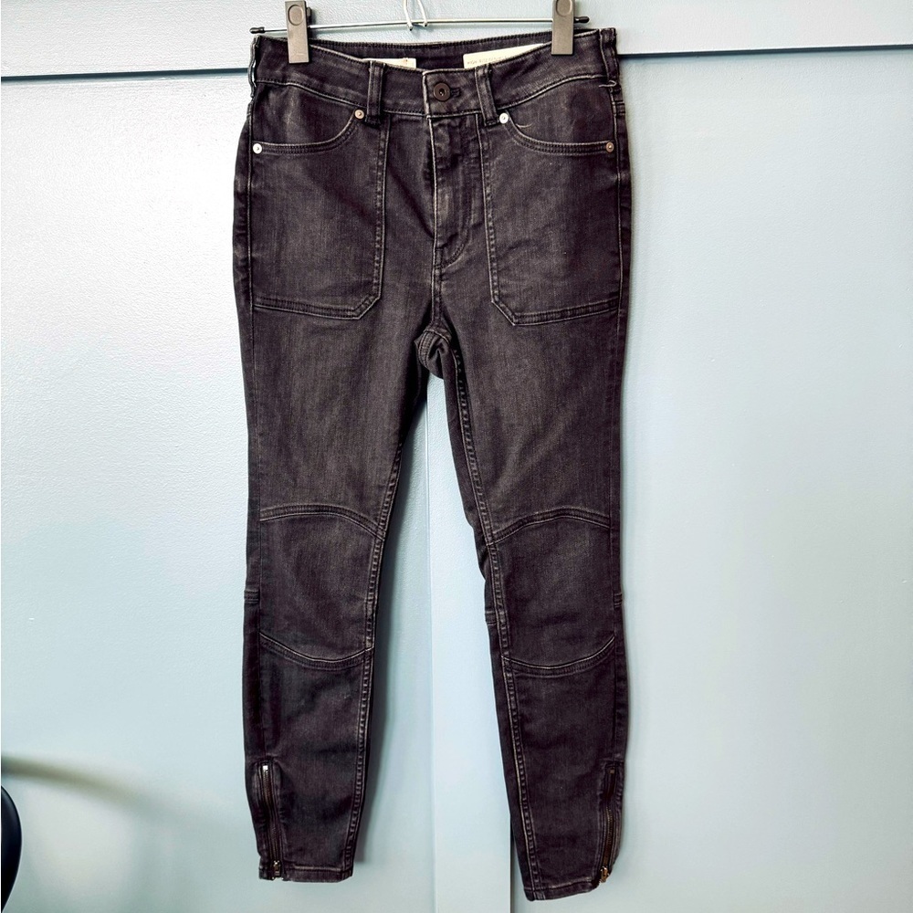 Pilcro High Rise Denim Moto Leggings Sz 28​​​​​​